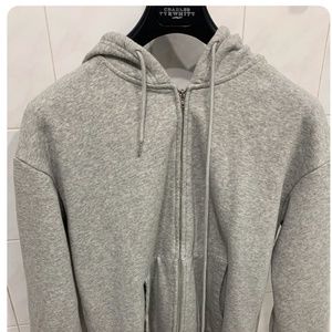 Grey zip up hoodie, size large(runs small)
